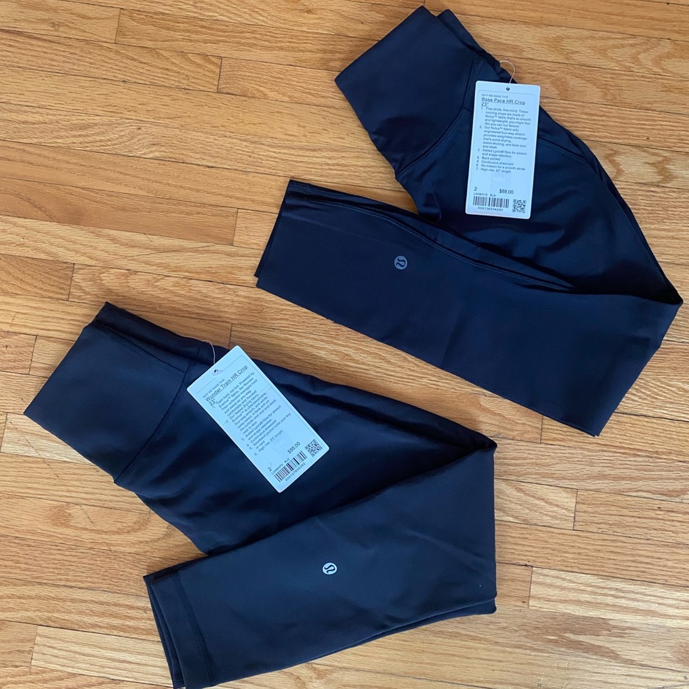 Lululemon size 2 NEW! Base Pace HR Crop 23” & Wunder Train Crop HR 23”